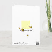 Bee Joyous Whimsical Floral Carte de voeux pliée (Dos)