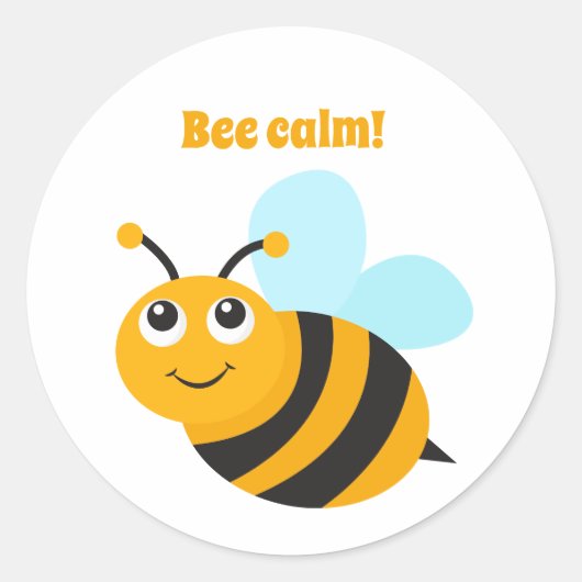 Bee kalm ronde sticker (Voorkant)