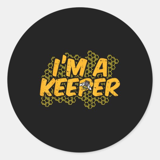 Bee-keeper Funny Beekeeng Pun Humor Honey Aarist G Ronde Sticker (Voorkant)