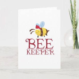 Bee Keeper kersteditie Feestdagen Kaart