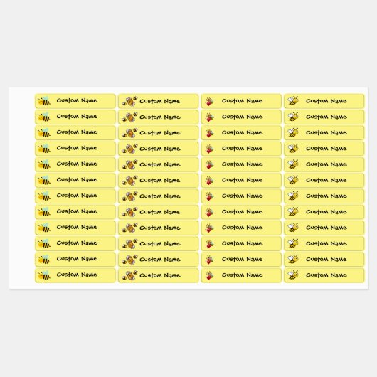 Bee Kids Waterproof Nom Étiquette Fournitures scol (Feuille)