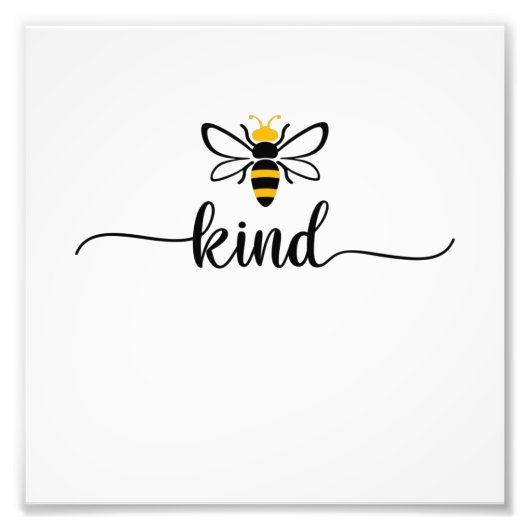 Bee kind anti bullying be kind orange foto afdruk (Voorkant)
