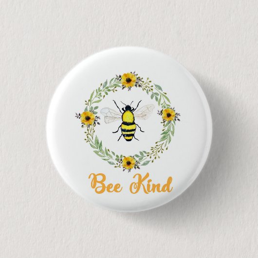 Bee Kind Bee badge Ronde Button 3,2 Cm (Voorkant)