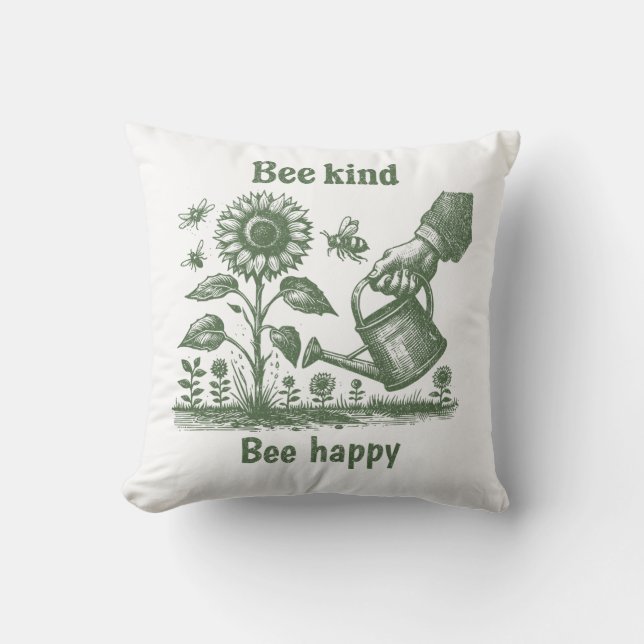 Bee Kind Bee Bee  Happy  Sunflower Caregiver gift Kussen (Voorkant)