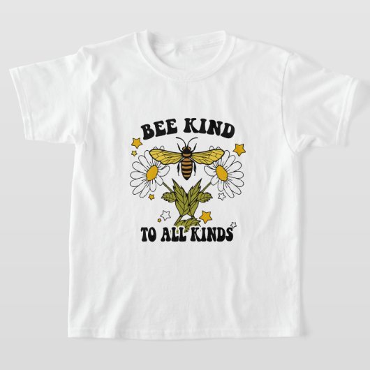 Bee Kind Buzzing Met Stijl Geel Bumble Bee T-shirt (Laagn)