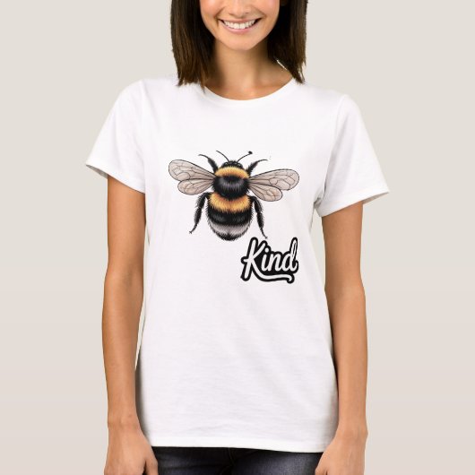 Bee Kind Cute Bumblebee Illustration - Inspiration T-shirt (Voorkant)
