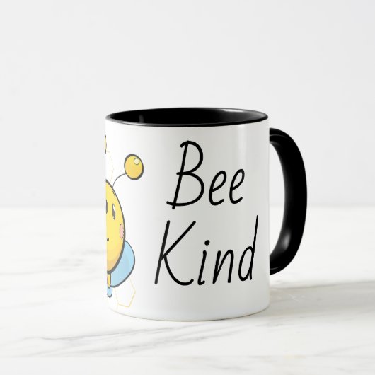 Bee Kind Cute Pinback Button Mok (Voorkant rechts)