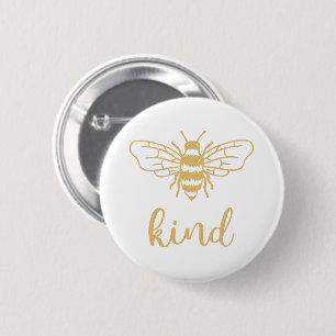 Bee Kind Gold Ronde Button 5,7 Cm