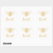 Bee Kind Gold Ronde Sticker (Vel)