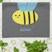 Bee Kind Grijs Blauw Theedoek (Gevouwen)
