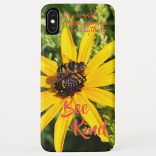 Bee Kind Motivatie Fotografie Geel Bloem iPhone XS Max Hoesje