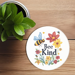 Bee Kind Motivatie Typografie Zandsteen Onderzetter