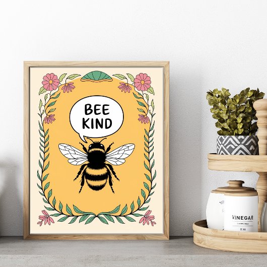 Bee Kind Positieve Affirmatie Inspirerend Poster