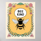 Bee Kind Positieve Affirmatie Inspirerend Poster (Voorkant)
