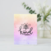 Bee Kind Rainbow Ombre Briefkaart (Staand voorkant)