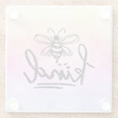 Bee Kind Rainbow Ombre Glazen Onderzetter (Achterkant)