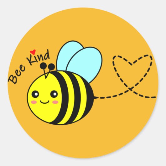 Bee Kind Ronde Sticker (Voorkant)