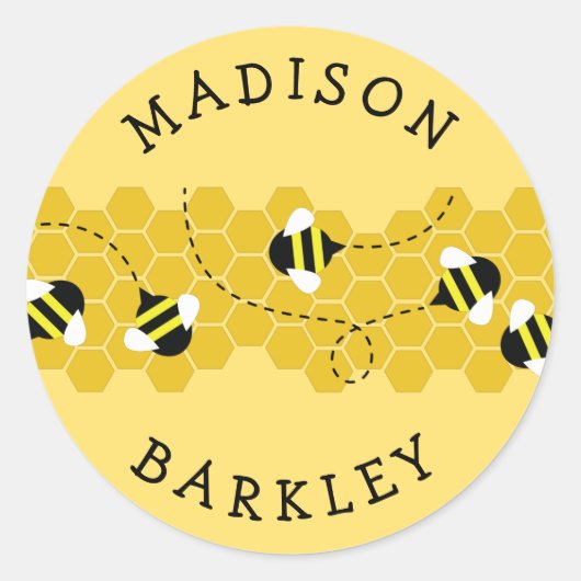 Bee Kind Schattigee Bijenkorf Envelop Seal Sticker (Voorkant)
