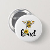 Bee Kind Sunflower Ronde Button 5,7 Cm (Voorkant /achterkant)