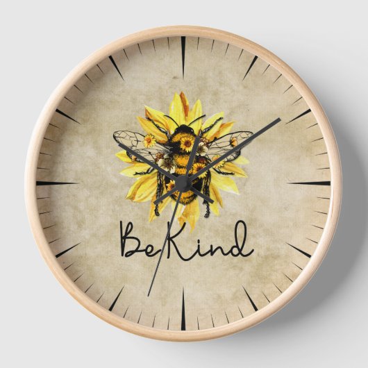  Bee Kind Wandklok (Voorkant)