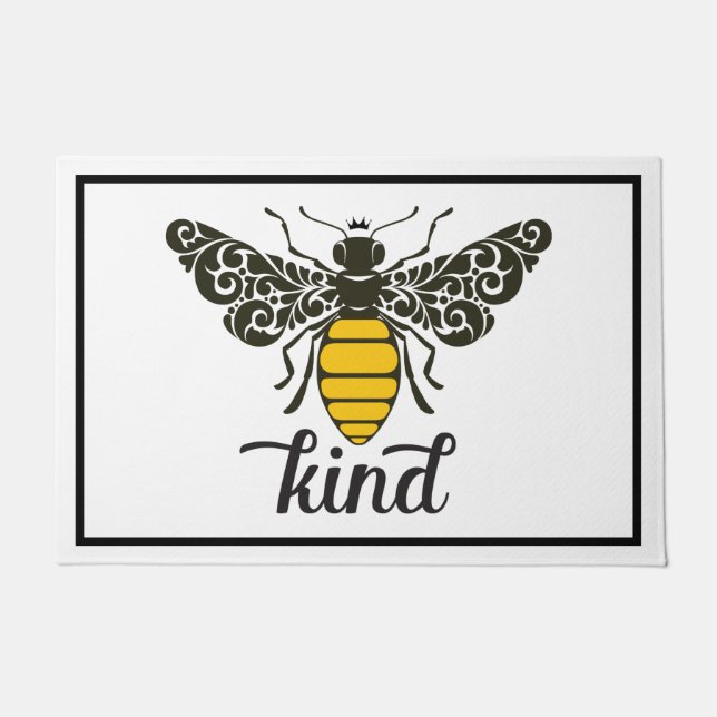 Bee Kind | Wees aardig |  bijendeurmat Deurmat (Voorkant)