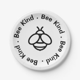 Bee Kind, wees vriendelijk honingbij ontwerp Papieren Bordje