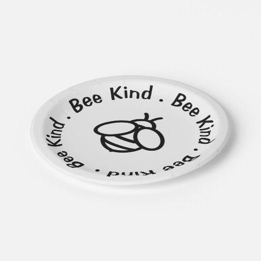 Bee Kind, wees vriendelijk honingbij ontwerp Papieren Bordje (Gekanteld)