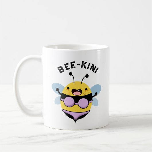 Bee-kini grappige bijenpuns koffiemok (Links)
