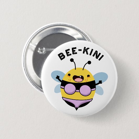 Bee-kini grappige bijenpuns ronde button 5,7 cm (Voorkant /achterkant)