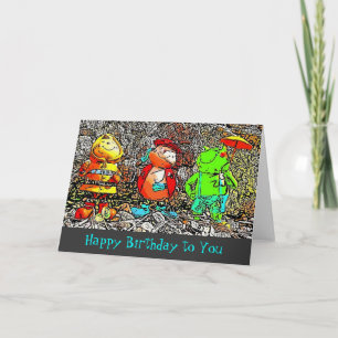 Bee Ladybird et Frog Carte d'anniversaire