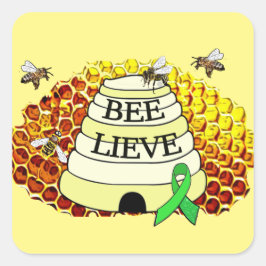 Bee-Lieve Lyme Disease Awareness Studie Vierkante Sticker