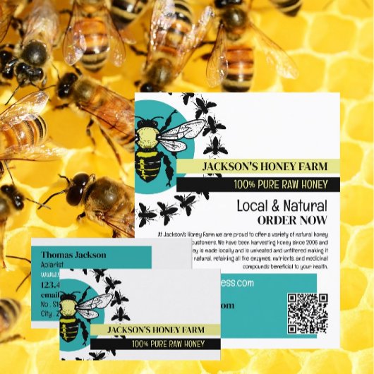 Bee Logo - Beeyard, Honing Boerderij Adverteren Flyer