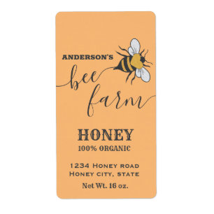 Bee logo script bijen boerderij honingpot etiket