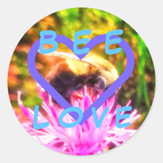 BEE LOVE+ grand autocollant rond