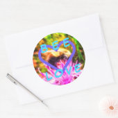 BEE LOVE long autocollant rond (Enveloppe)