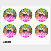 BEE LOVE long autocollant rond (Feuille)