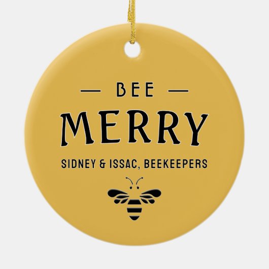 BEE MERRY Apiary Beekeeper Bee Ornament (Achterkant)
