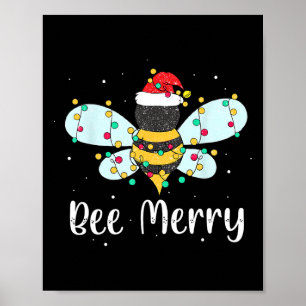 Bee Merry Christmas Schattige Bee Xmas Lights Fami Poster