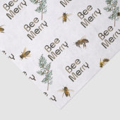 Bee Merry Evergreen Christmas Holiday Tissue Paper Tissuepapier (Detail)