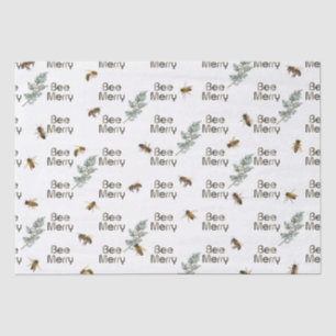 Bee Merry Evergreen Christmas Holiday Tissue Paper Tissuepapier