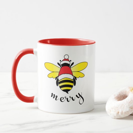 Bee Merry Holiday Cup Mok (Met donut)
