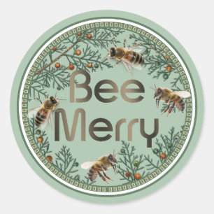 Bee Merry Honeybee Holiday Sticker