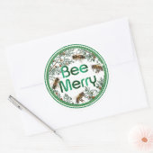 Bee Merry Honeybee Holiday Sticker (Envelop)