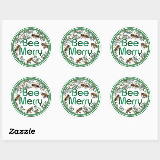Bee Merry Honeybee Holiday Sticker (Vel)