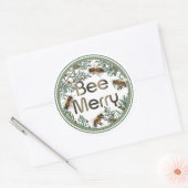 Bee Merry Honeybee Kerstvakantie Sticker (Envelop)