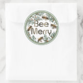 Bee Merry Honeybee Kerstvakantie Sticker (Tas)