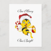 Bee Merry kerstCartoon Briefkaart (Voorkant)