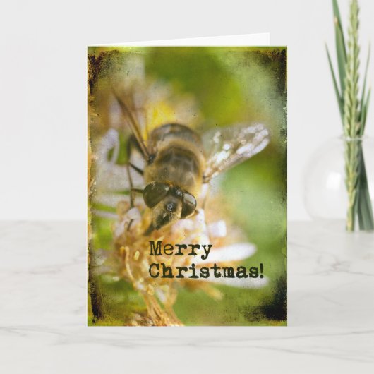 Bee Merry Kerstmis Feestdagen Kaart (Voorkant)