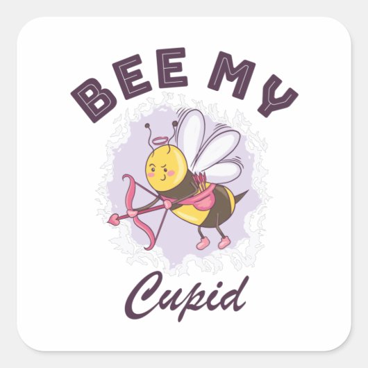 BEE MIJN KUPID VIERKANTE STICKER (Voorkant)