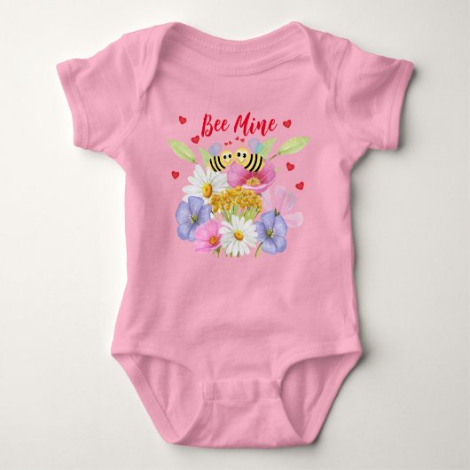 Bee Mine Baby Jersey Bodysuit (Voorkant)